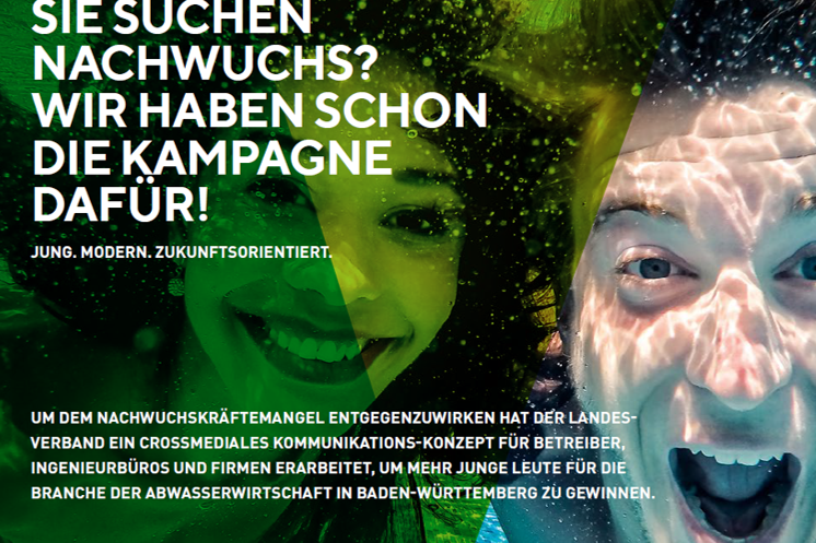 Darstellung eines Plakats für die Nachwuchskräfts-Kampagne mit der Aufschrift Sie suchen Nachwuchs_wir haben die Kampagne - Jung. Modern. Zukunftsorientiert.