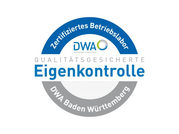 Logo für zetrifizierte Betriebslabore - Qualitätsgesicherte Eigenkontrolle - DWA Baden-Württemberg