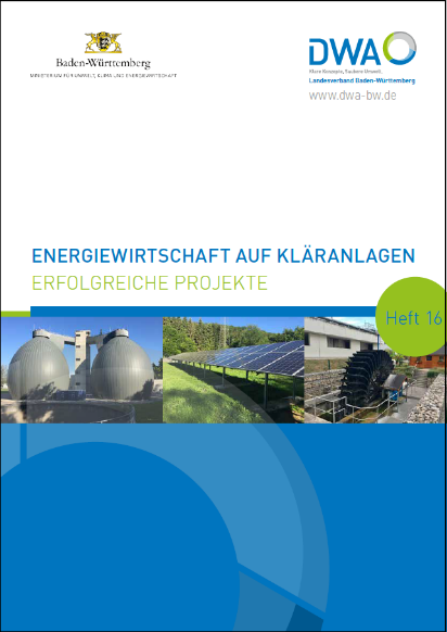 Cover der Broschüre Energiewirtschaft auf Kläranlagen - Erfolgreiche Projekte, Heft 16