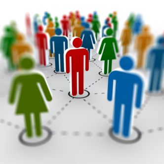 Grafik wie viele Figuren iteinander verbunden sind und ein Netzwerk bilden.