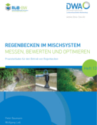 Cover des Praxisleitfadens Regenbecken im Mischsystem Messen, Bewerten und Optimieren. Heft 13.