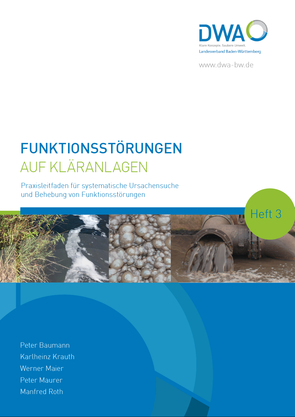 Cover des Praxisleitfadens: Funktionsstörungen auf Kläranlagen, Heft 3